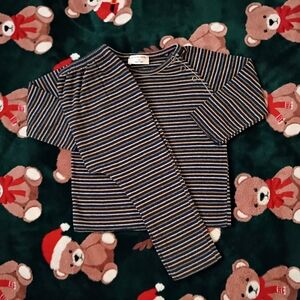 1 + in the family Multi-Stripe Cotton 2 Piece Set 6-12 Months